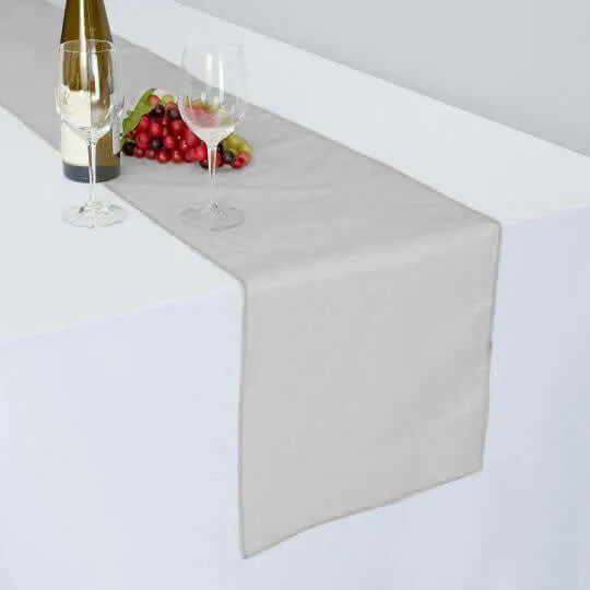 10 Pack Silver Sheer Organza Table Runners - 14"x108"