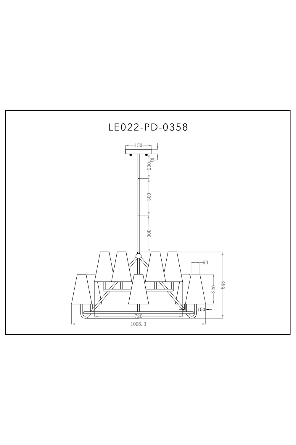 12 Conincal Shades Chandelier | Liang & Eimil Gildan