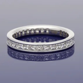 18ct White Gold Princess Cut Diamond Full Eternity Ring