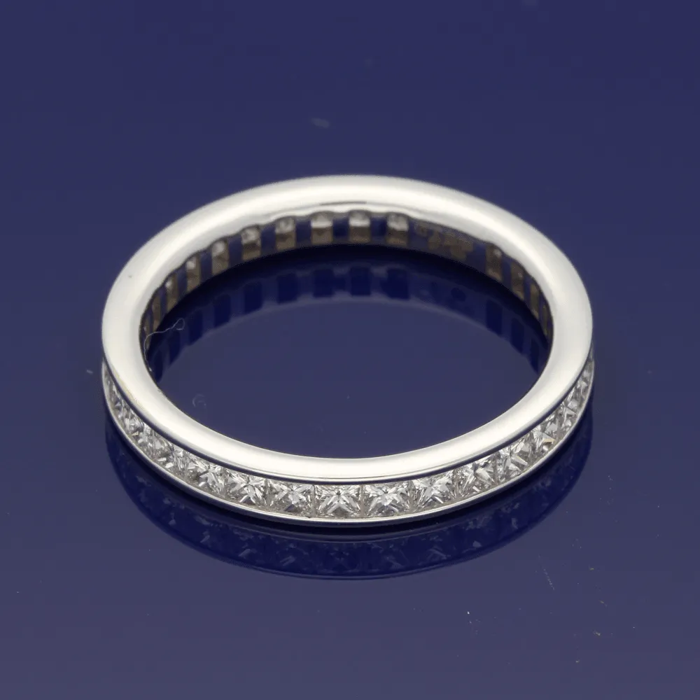 18ct White Gold Princess Cut Diamond Full Eternity Ring