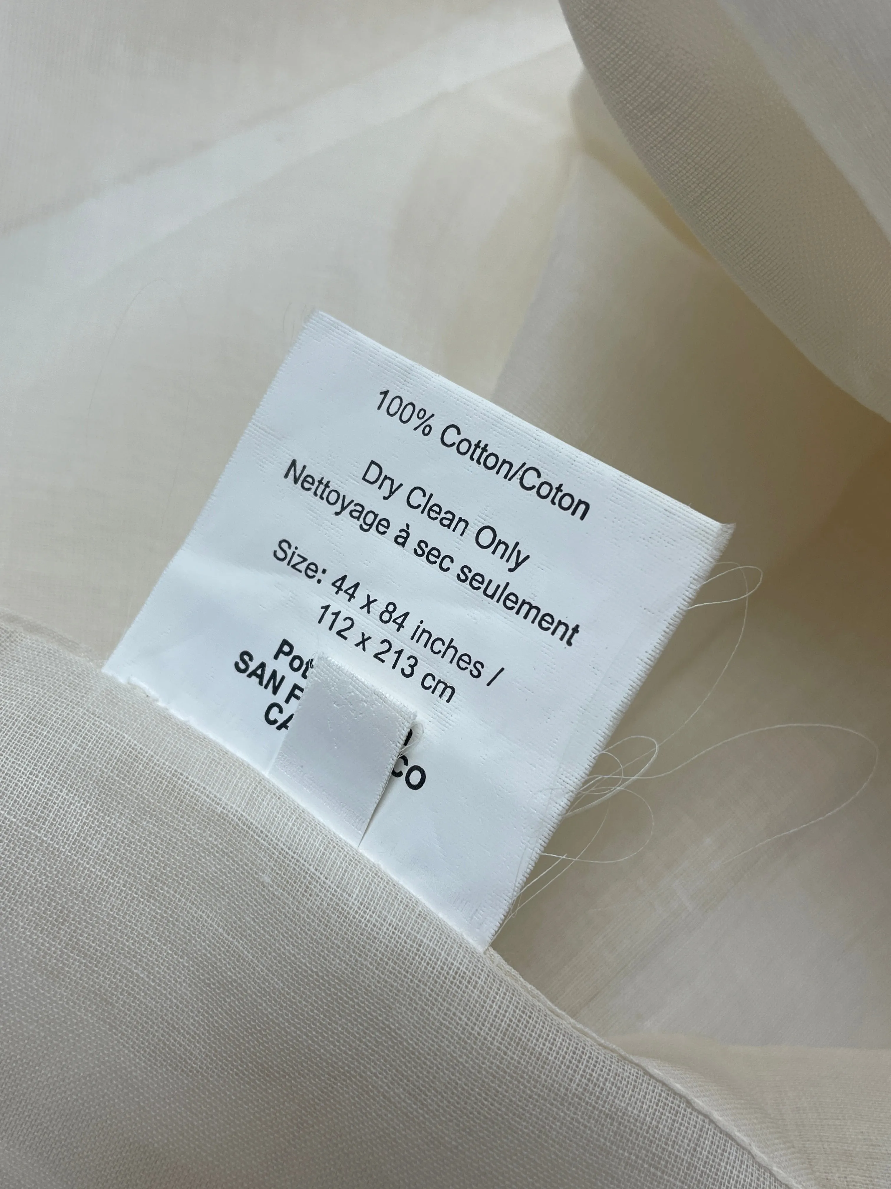 2 1/3 YD Cotton Organdy Sheer - Off White