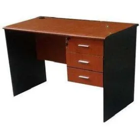 4 feet Office Table with 3 Drawers-Cherry-BLKL