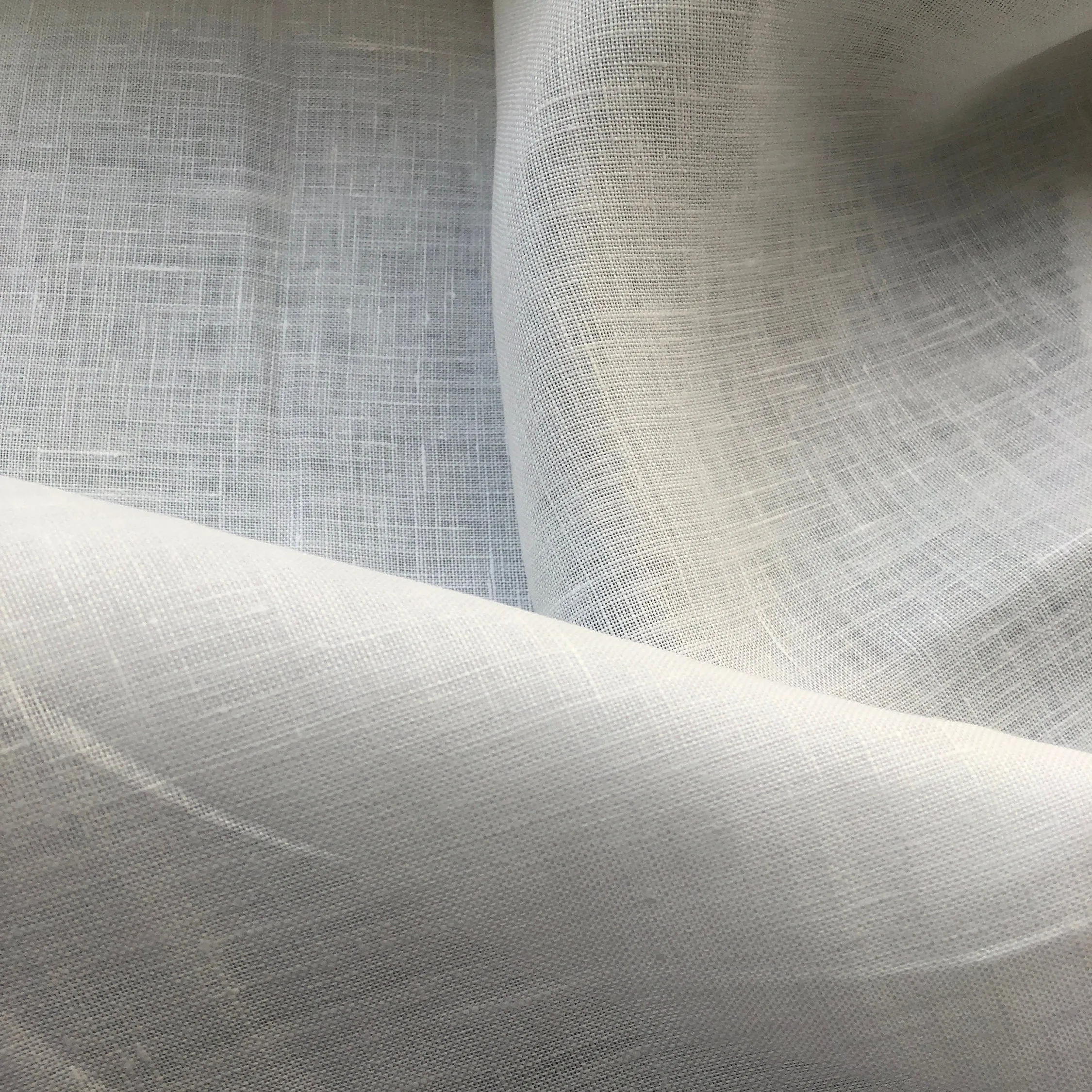 52" 100% Linen 5.5 OZ White Woven Fabric By the Yard