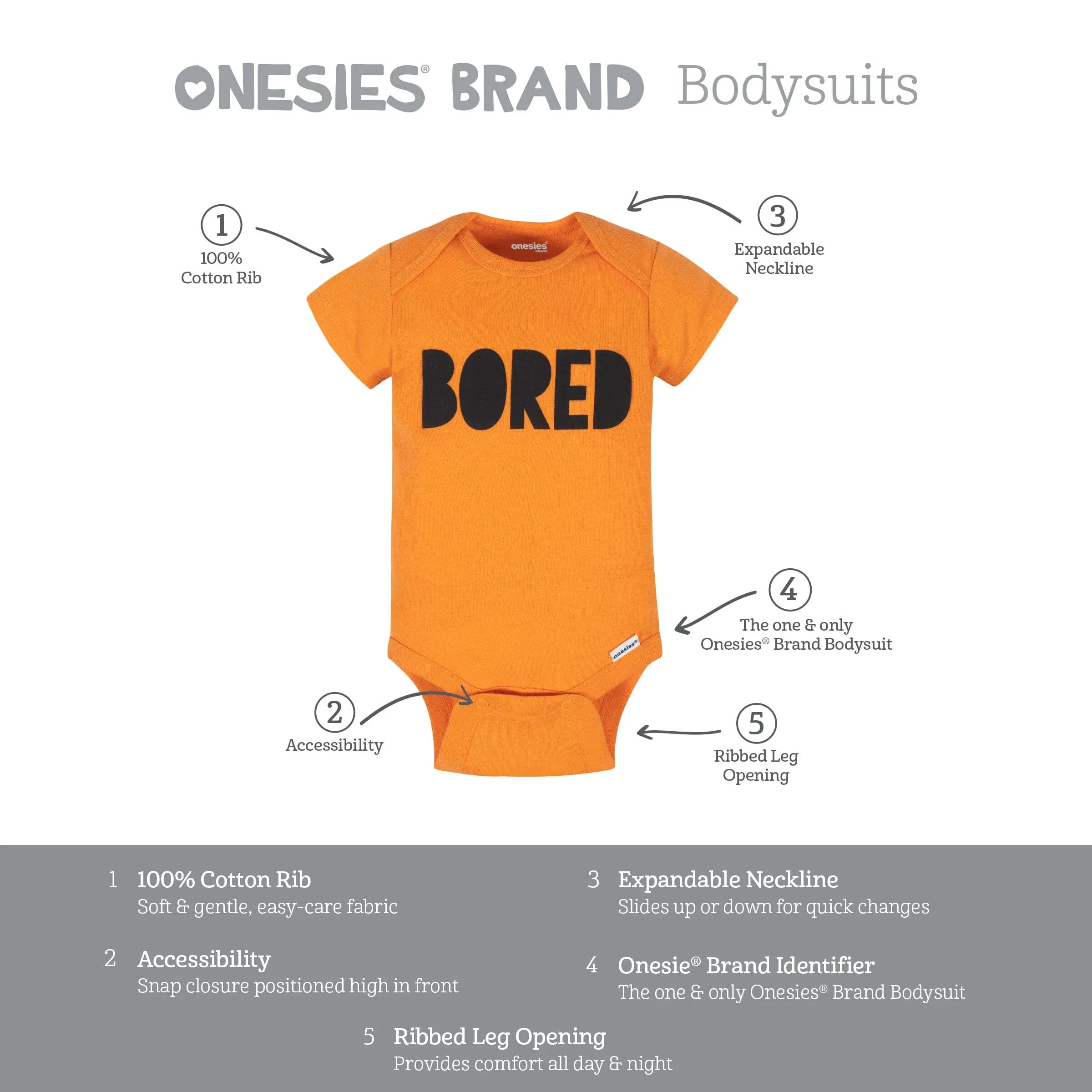 8-Pack Funny Baby Onesies Brand Bodysuits