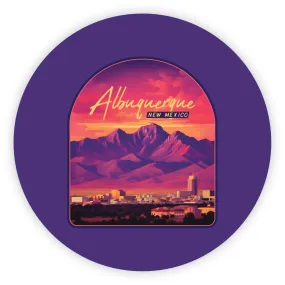 Alburqueque New Mexico Design B Souvenir Round Fridge Magnet