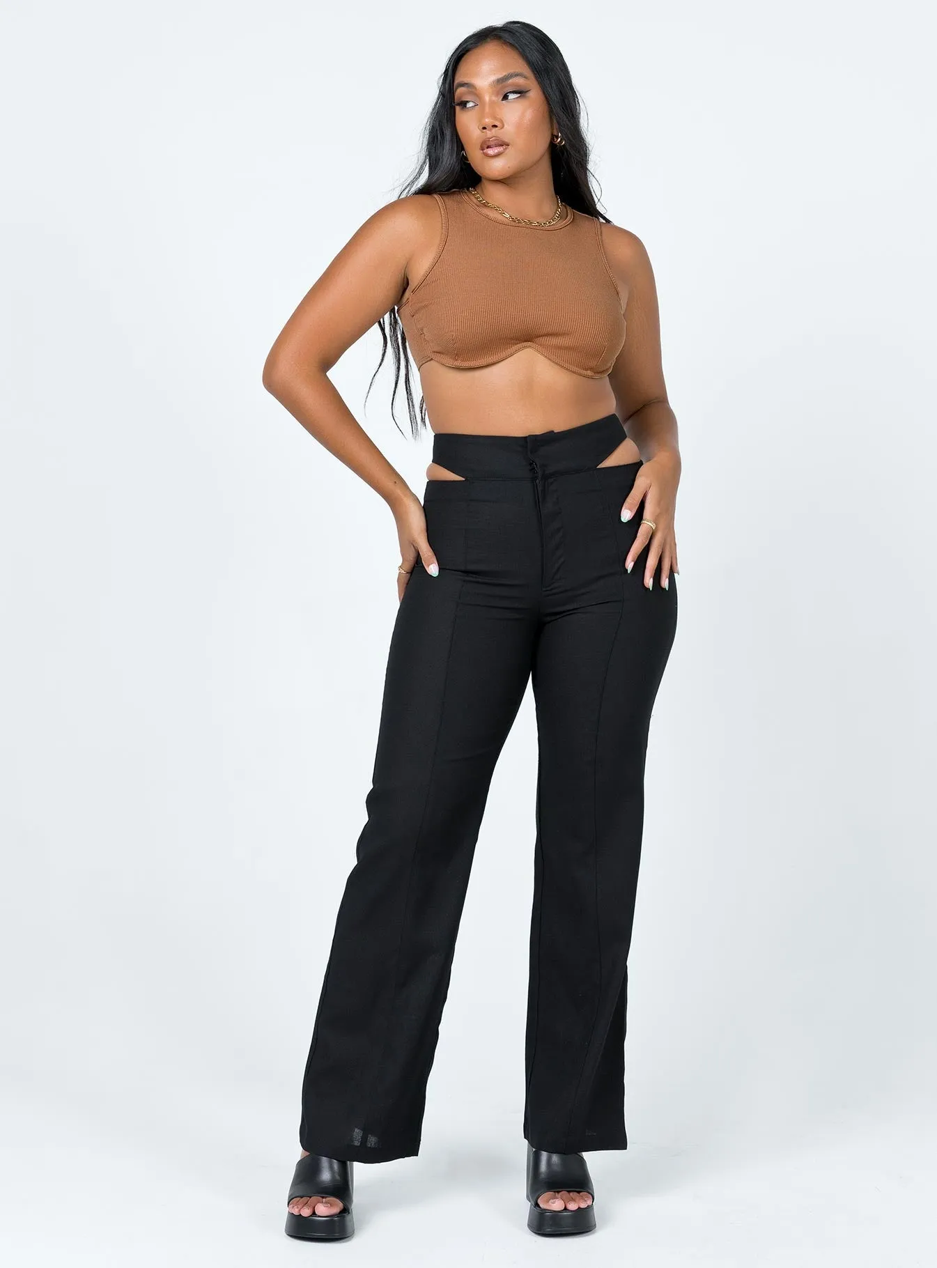 Alexia Wide Leg Pants Black