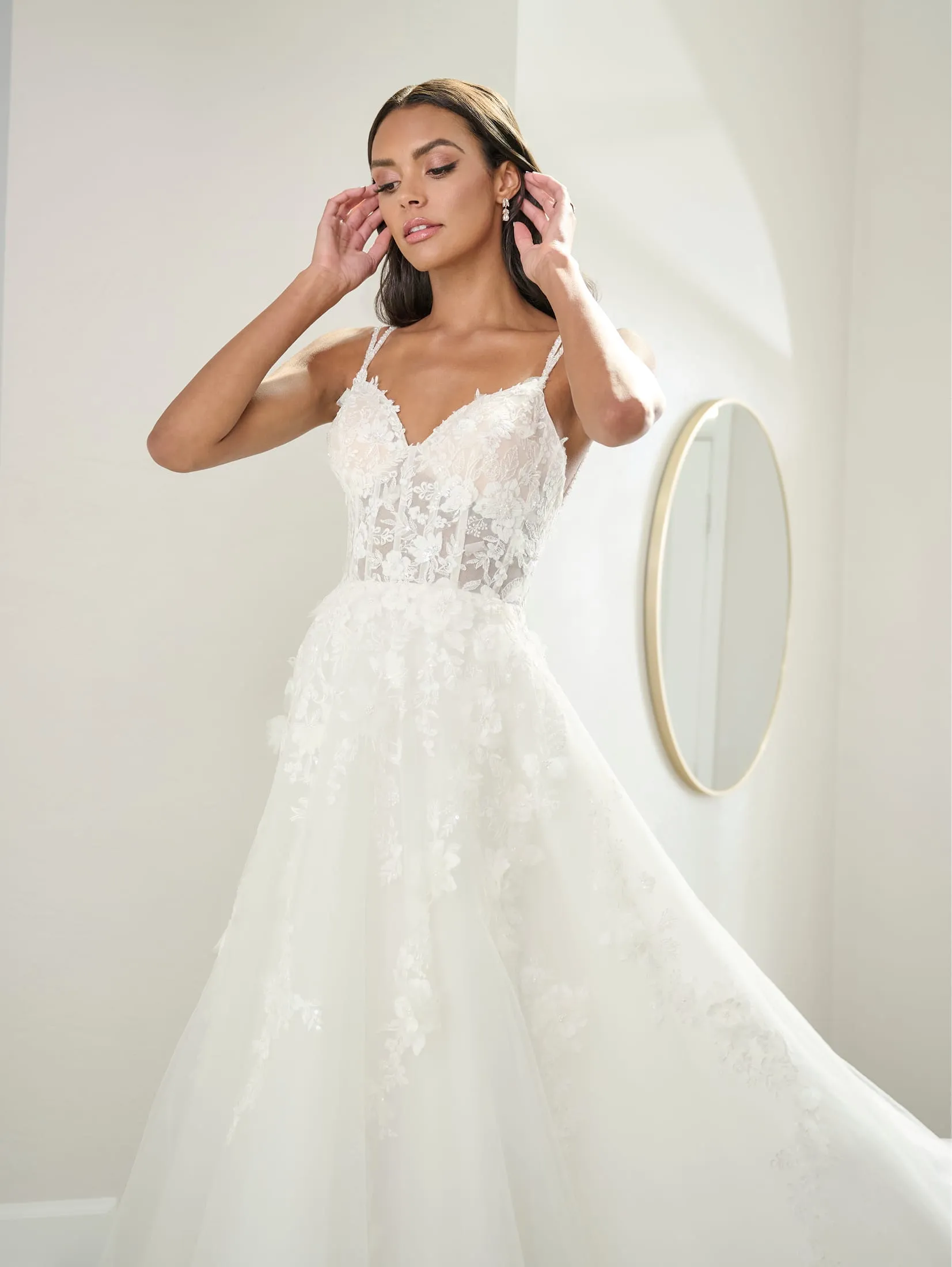 Applique Sleeveless A-line Bridal Gown by Adrianna Papell 31301