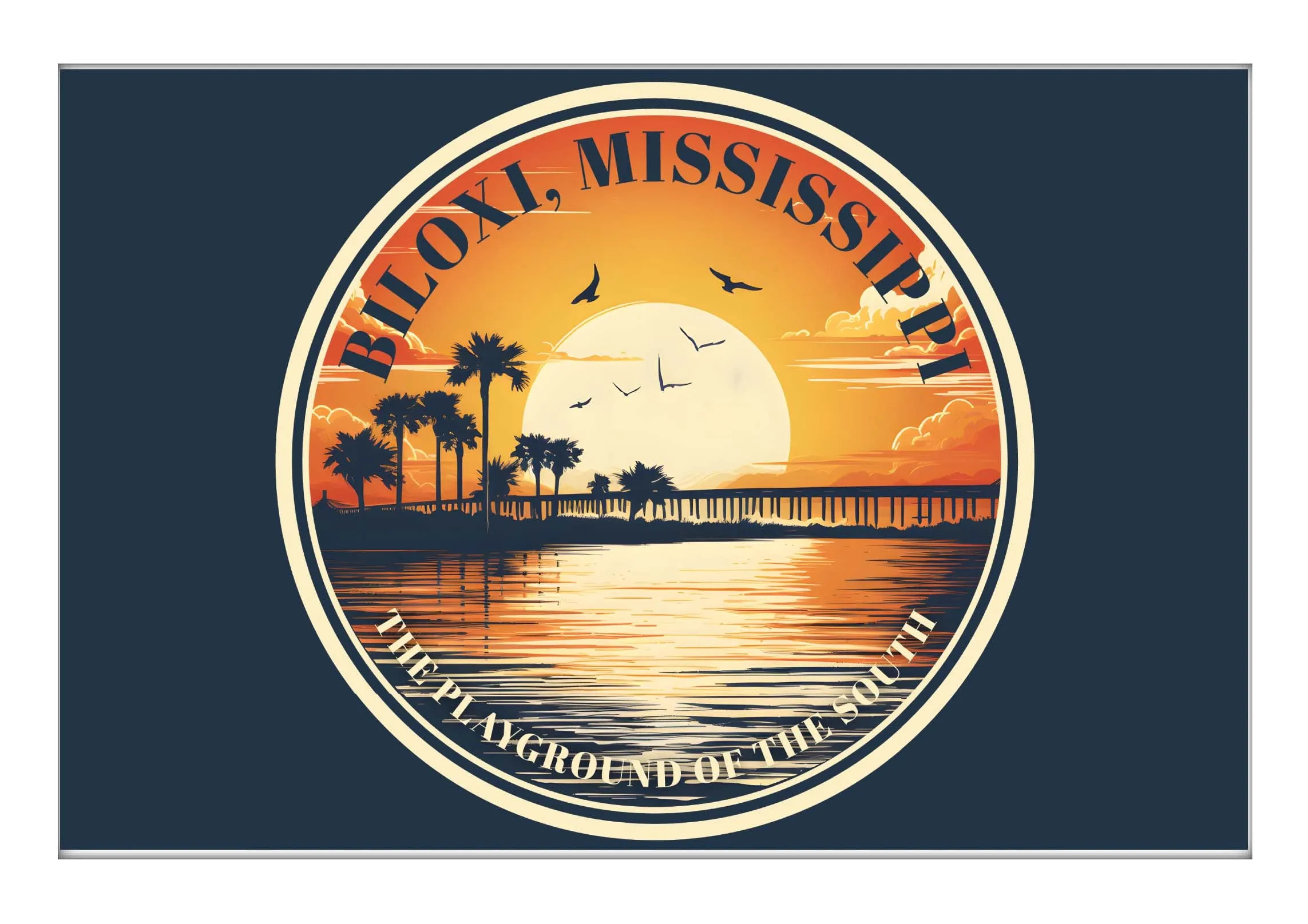 Biloxi Mississippi Design A Souvenir 2x3-Inch Fridge Magnet