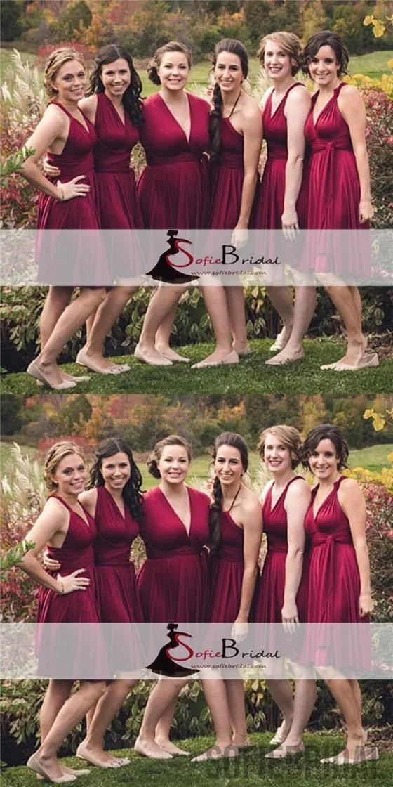 Convertible Bridesmaid Dresses, Short Bridesmaid Dresses, Cheap Bridesmaid Dresses, PD0506