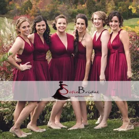 Convertible Bridesmaid Dresses, Short Bridesmaid Dresses, Cheap Bridesmaid Dresses, PD0506