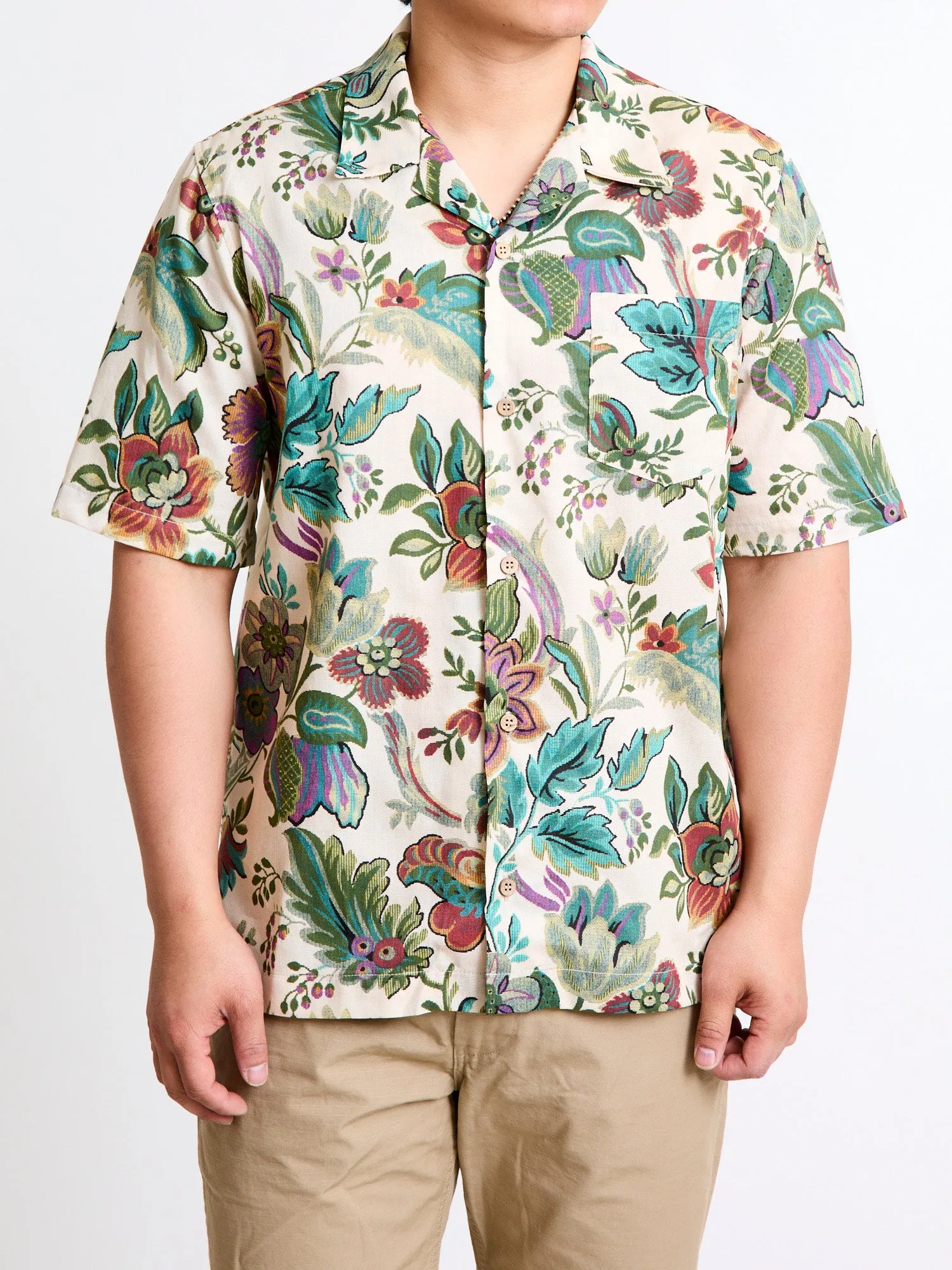 "Vintage Pique" Aloha Shirt in Ecru