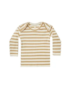 Ribbed Longsleeve Lap Tee – Honey Stripe