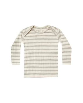 Ribbed Longsleeve Lap Tee – Thick Ash Stripe