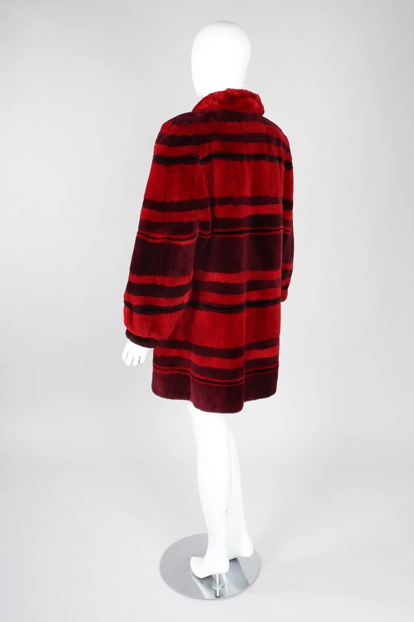 Sheared Stripe Fur Coat