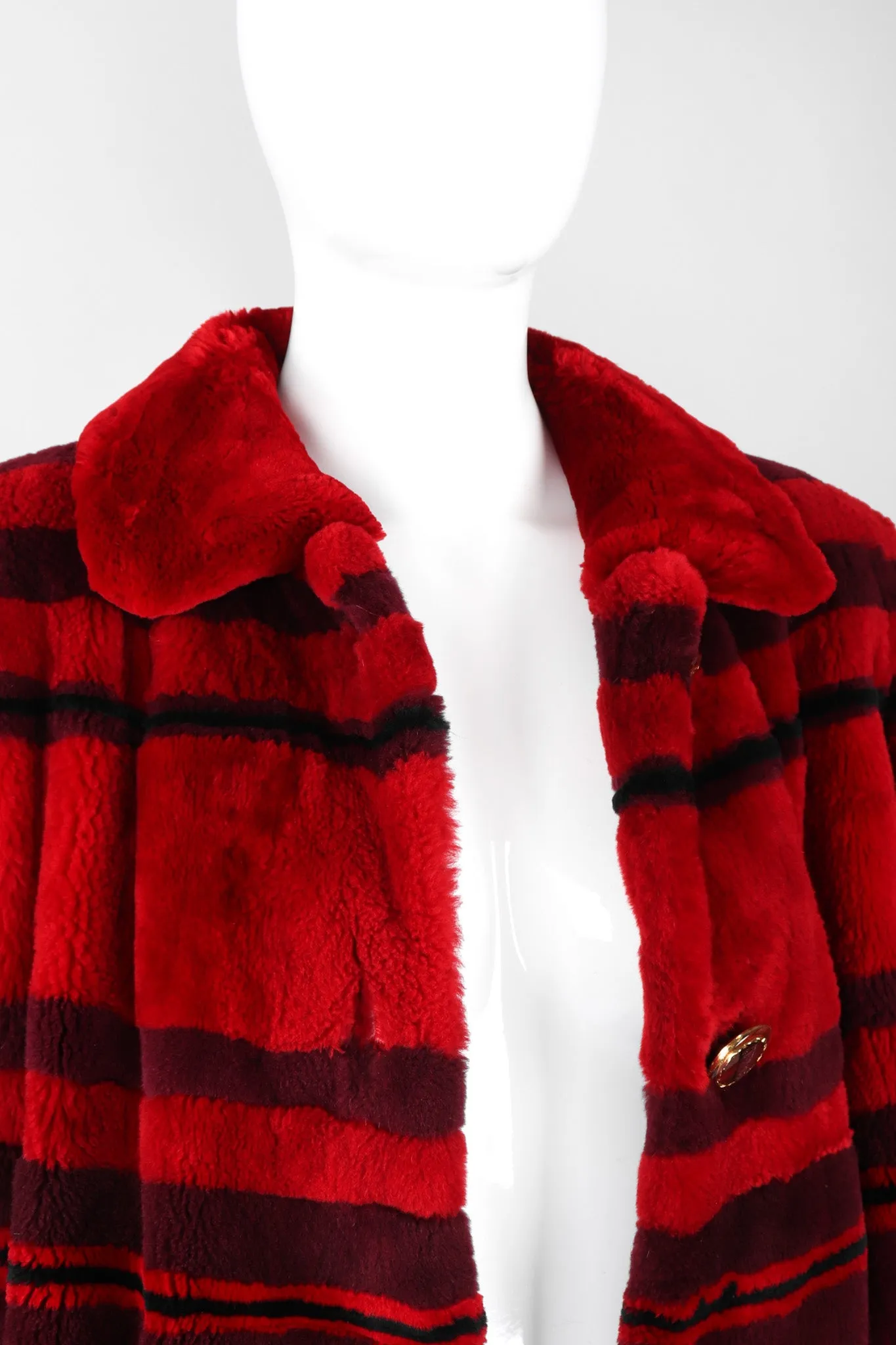 Sheared Stripe Fur Coat