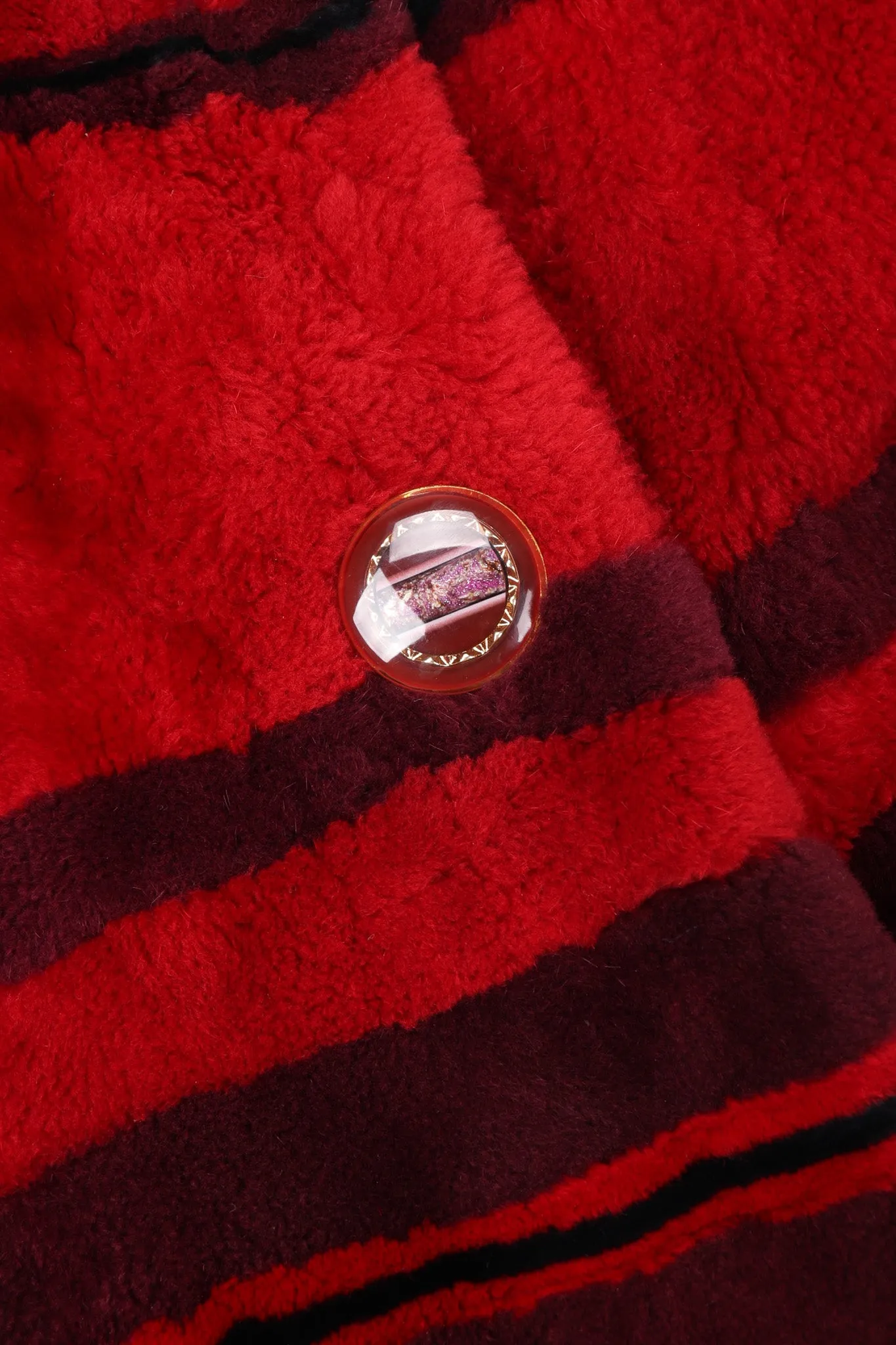 Sheared Stripe Fur Coat