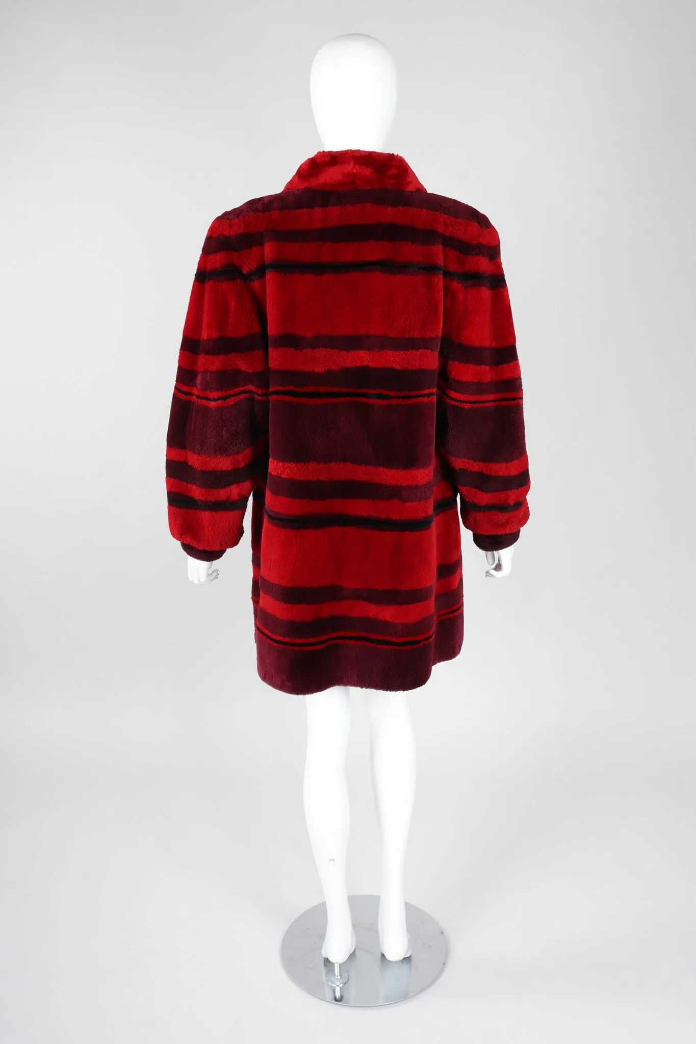 Sheared Stripe Fur Coat