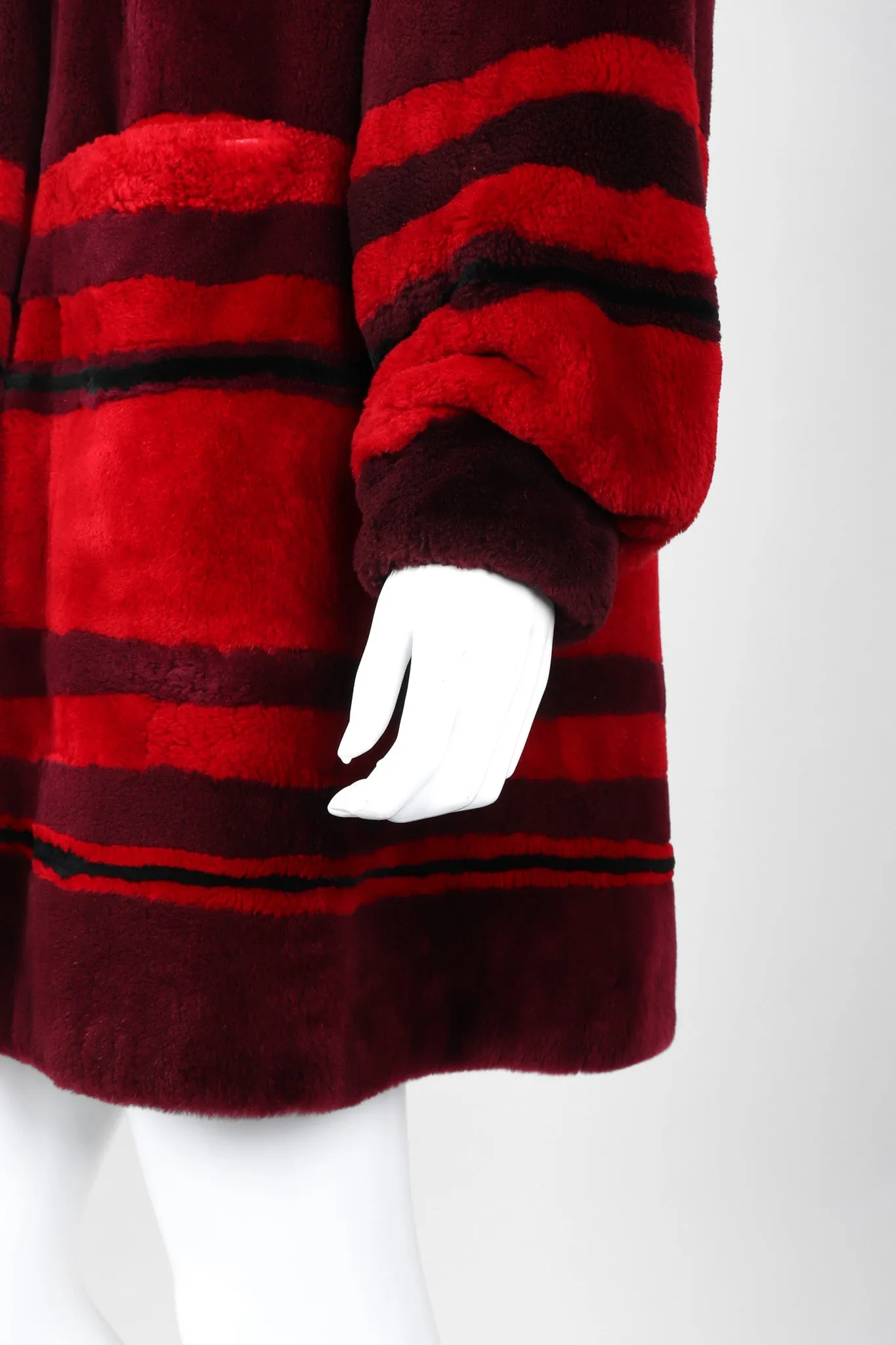 Sheared Stripe Fur Coat