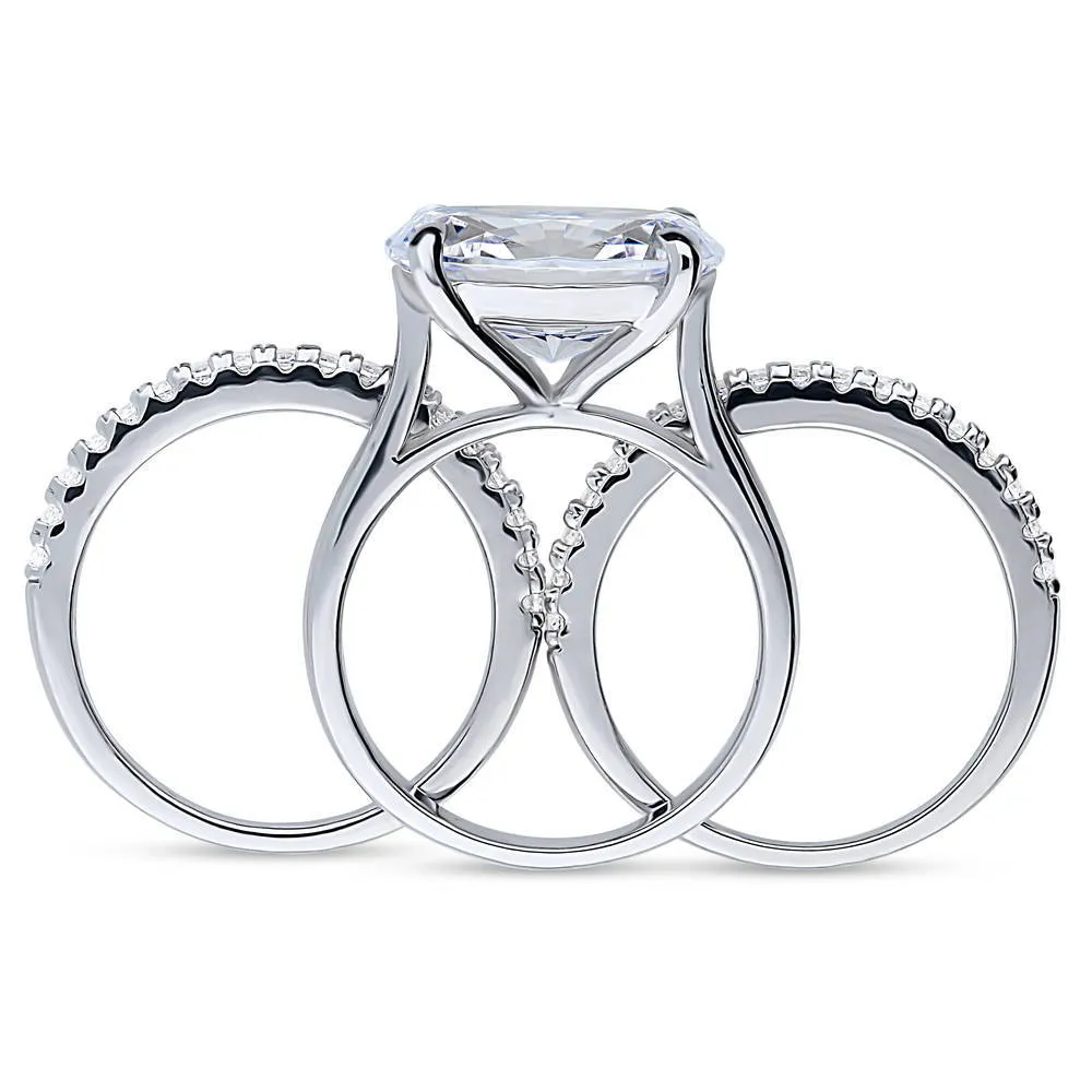 Solitaire East-West 5.5ct Oval CZ Ring Set in Sterling Silver